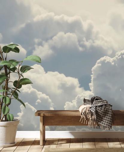 Glödande vita moln Bakgrund