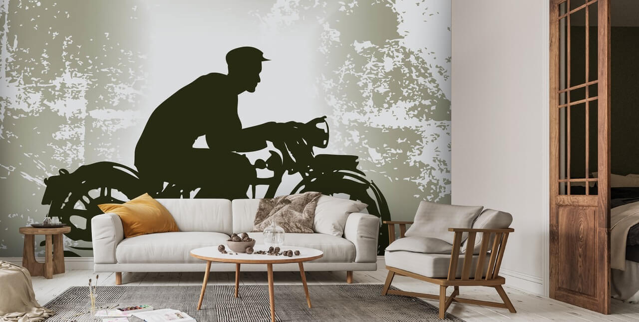 Vintage Motorcycle Wall Mural Wallsauce US