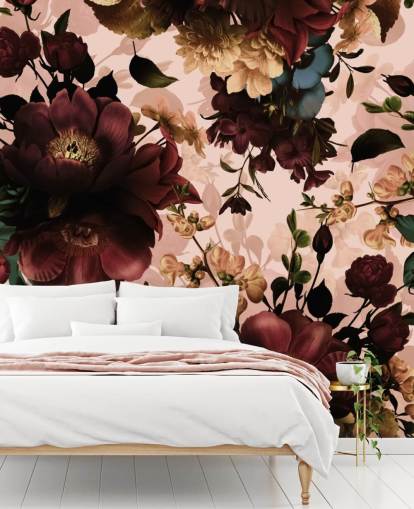 Mørk Maroon Blomster Bakgrunn Mørk Maroon Blomster Bakgrunn