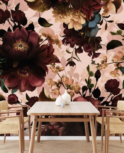 Mørke Maroon Blomster Baggrund