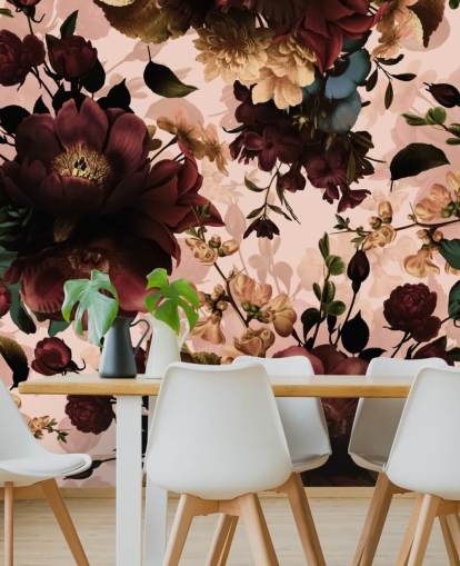 Mørke Maroon Blomster Baggrund