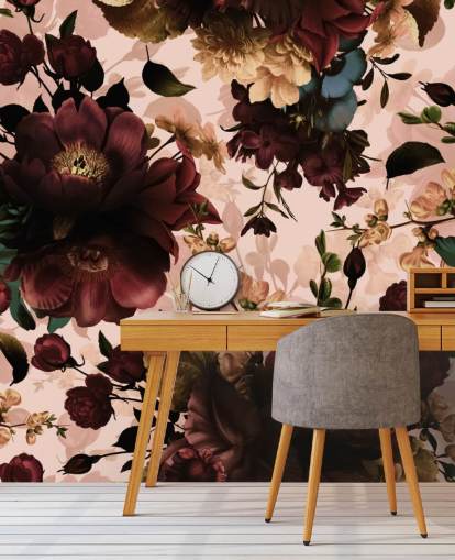 Mørk Maroon Blomster Bakgrunn