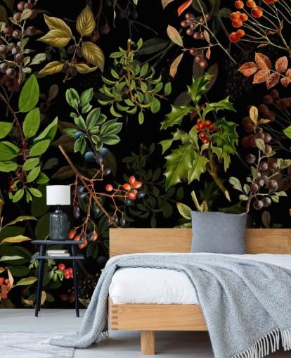 Skogsbär på svart bakgrund Bakgrund Skogsbär på svart bakgrund Bakgrund