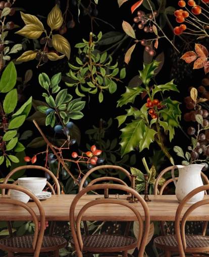 Woodland marjat mustalla taustalla Taustakuva Woodland marjat mustalla taustalla Taustakuva