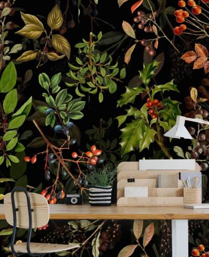 Skogsbär på svart bakgrund Bakgrund Skogsbär på svart bakgrund Bakgrund