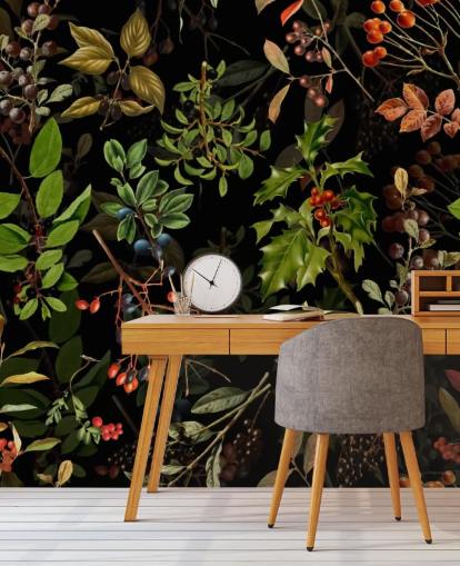 Waldbeeren auf schwarzem Hintergrund Wallpaper