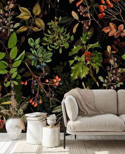 Skogsbär på svart bakgrund Bakgrund