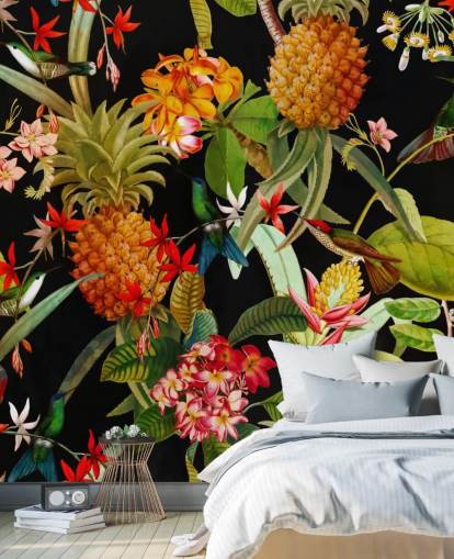 Ananas und Vögel Wallpaper