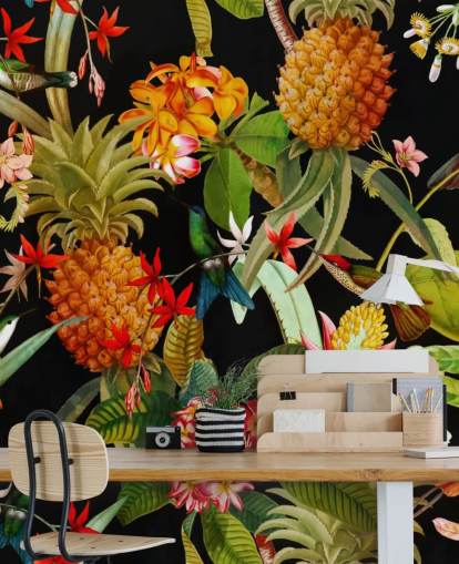 Ananas og Fugle Baggrund