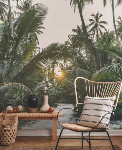 Papier Peint Fresque Soleil Brillant à travers