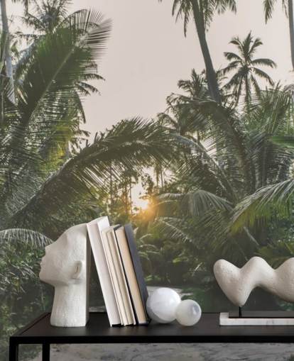 Sun Shining Through Jungle Wall Mural