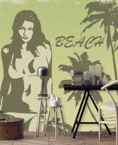 Fondo de pantalla de cartel de chica en bikini