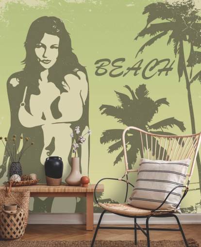 Fondo de pantalla de cartel de chica en bikini