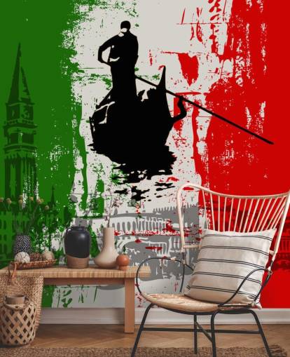 Italian lippu ja ventian näkemyksiä tapetti