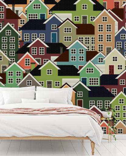 Colourful Houses Abstract Wallpaper Colourful Houses Abstract Wallpaper