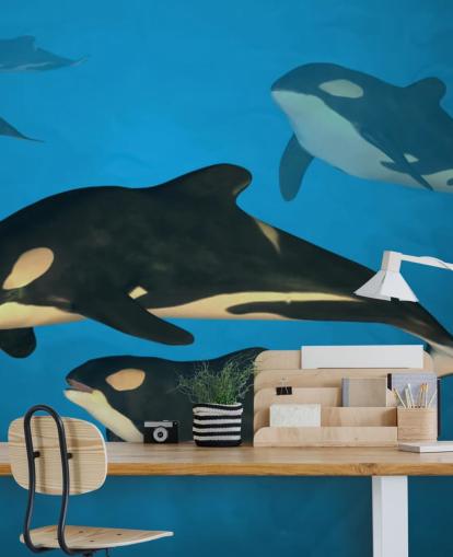 Orca Hval Familie Veggmaleri Orca Hval Familie Veggmaleri