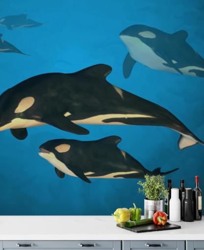 Orca-Whale-Familie Fototapete