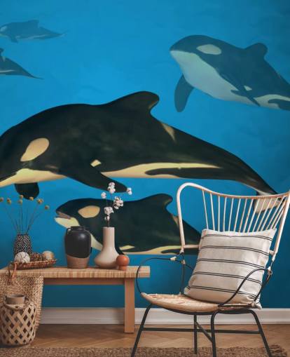 Mural de pared Familia ballena orca
