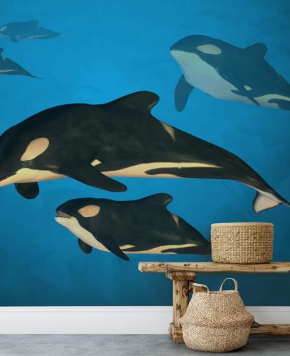 Decorazione murale della famiglia Orca Whale
