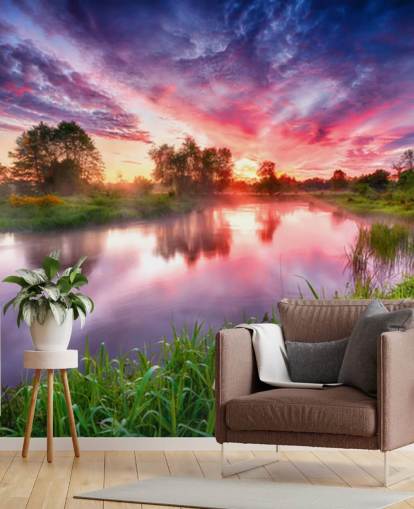 pink and purple sunset sky by river wallpaper pink and purple sunset sky by river wallpaper