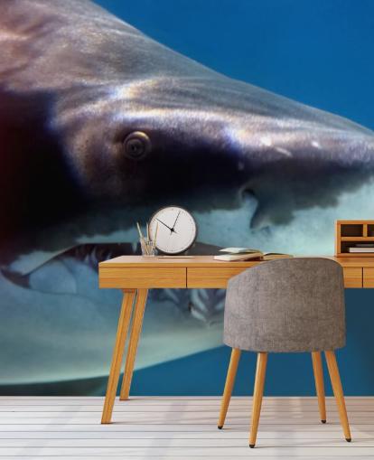 Skummelt Shark Smil Veggmaleri