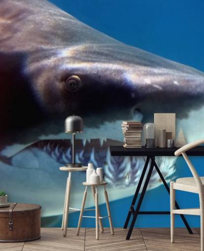 Gruseliger Hai Lächeln Wandgemälde