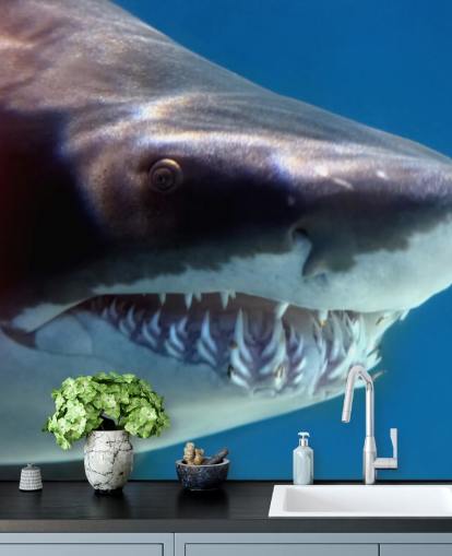 Skræmmende Shark Smile vægmaleri Skræmmende Shark Smile vægmaleri