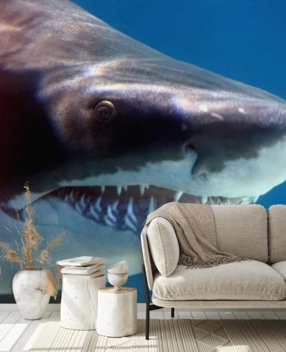 Scary Shark Smile Muurschildering