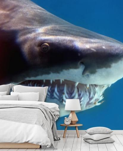Skummelt Shark Smil Veggmaleri