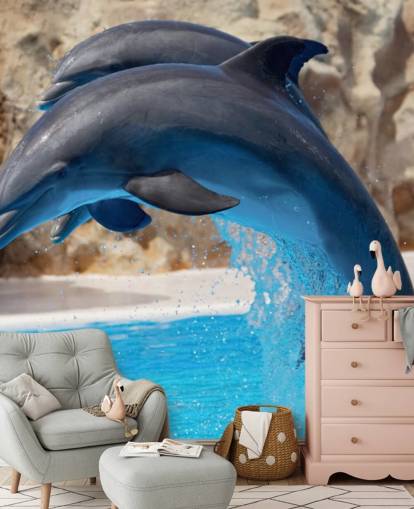 Two Dolphins in Zoo Wallpaper Two Dolphins in Zoo Wallpaper