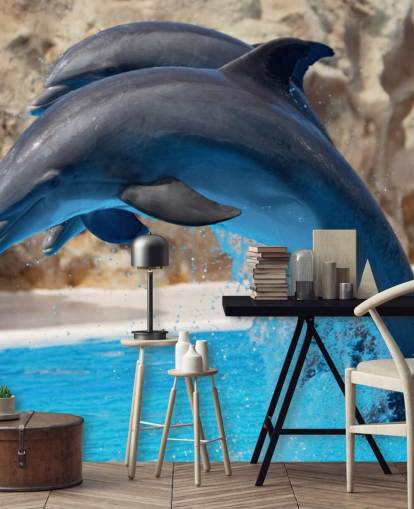 Two Dolphins in Zoo Wallpaper