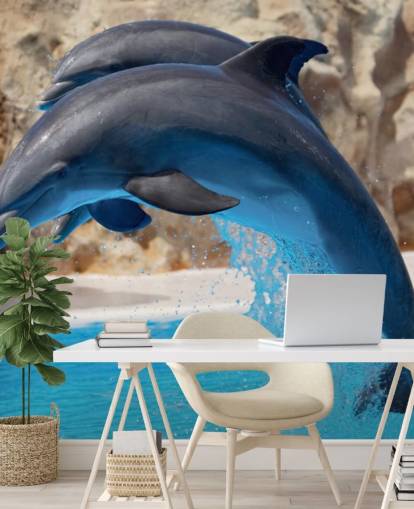 Fondo de pantalla Dos delfines en el zoológico