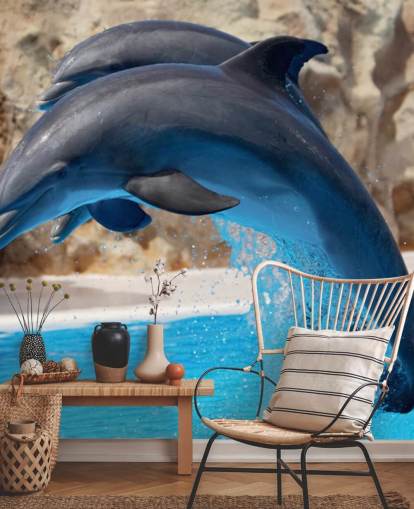 Two Dolphins in Zoo Wallpaper