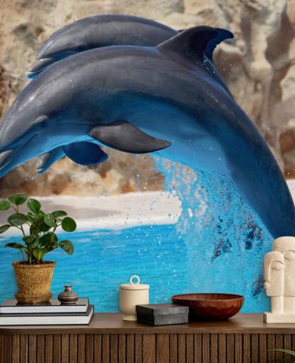 Two Dolphins in Zoo Wallpaper