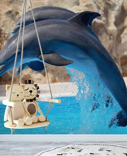 Fond d'écran Deux dauphins dans le zoo