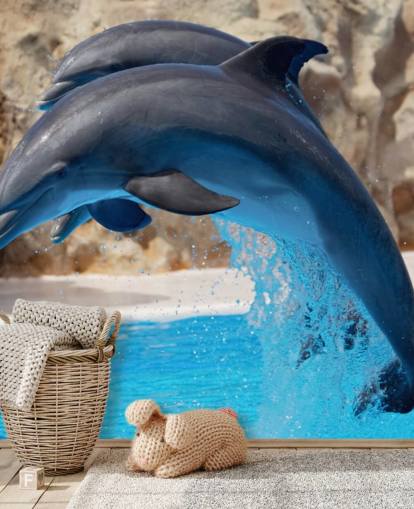 Fondo de pantalla Dos delfines en el zoológico Fondo de pantalla Dos delfines en el zoológico