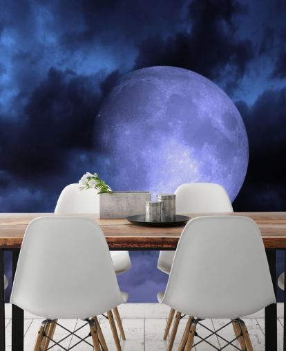 Fondo de pantalla de Luna azul en cielo azul