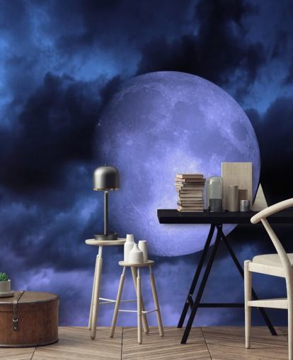 Carta da parati Blue Moon in Blue Sky