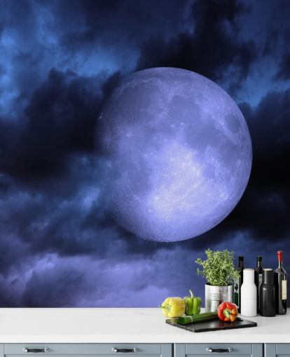 Fondo de pantalla de Luna azul en cielo azul