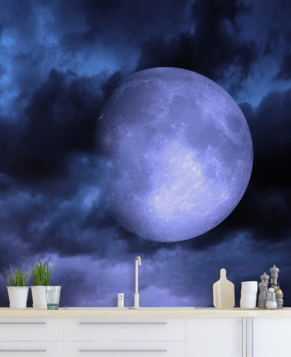 Blue Moon i Blue Sky Bakgrunn