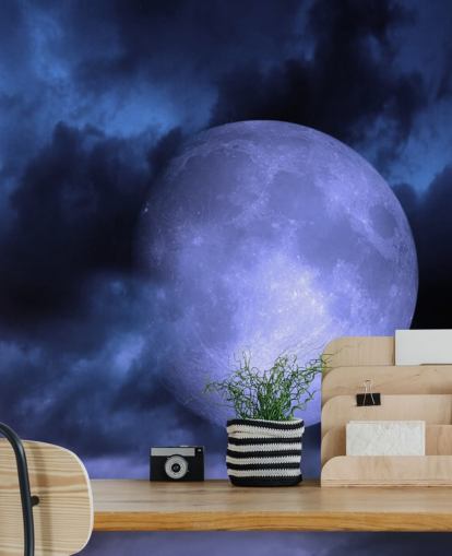 Blauer Mond im blauen Himmel Wallpaper Blauer Mond im blauen Himmel Wallpaper