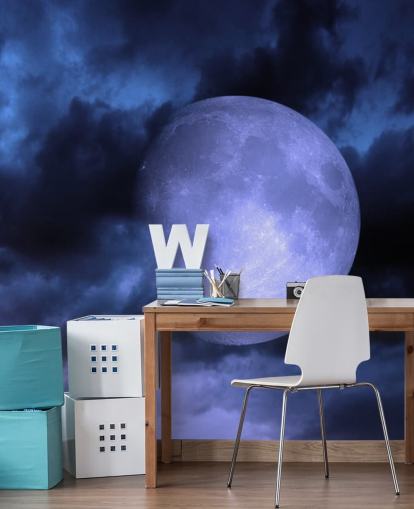 Blauer Mond im blauen Himmel Wallpaper Blauer Mond im blauen Himmel Wallpaper