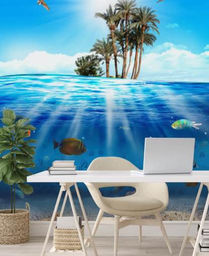 Decorazione murale sotto il mare e sul mare