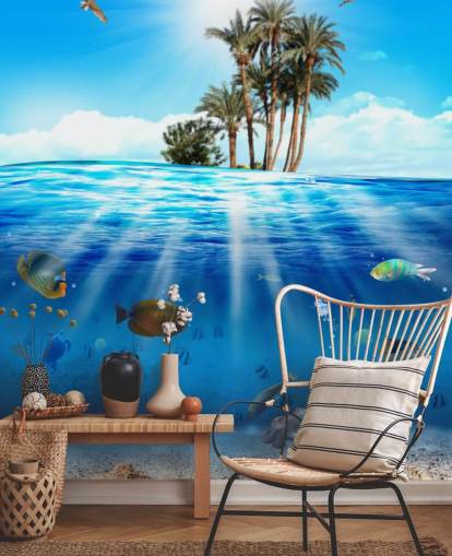 Decorazione murale sotto il mare e sul mare
