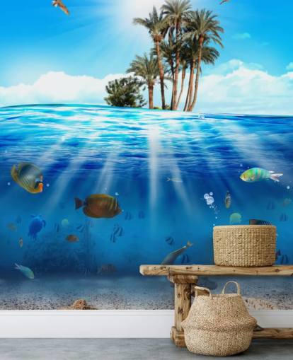 Unter dem Meer und über dem Meer Fototapete
