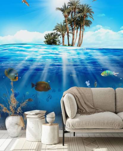 Decorazione murale sotto il mare e sul mare