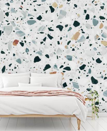 Brun, svart og blå flekkete Terrazzo Bakgrunn