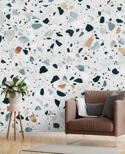 Brun, svart og blå flekkete Terrazzo Bakgrunn Brun, svart og blå flekkete Terrazzo Bakgrunn