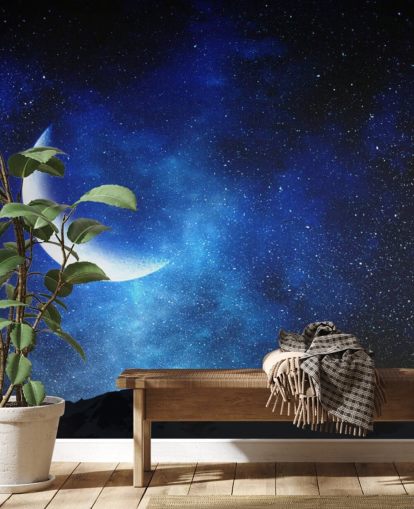 Papel Pintado Luna Azul