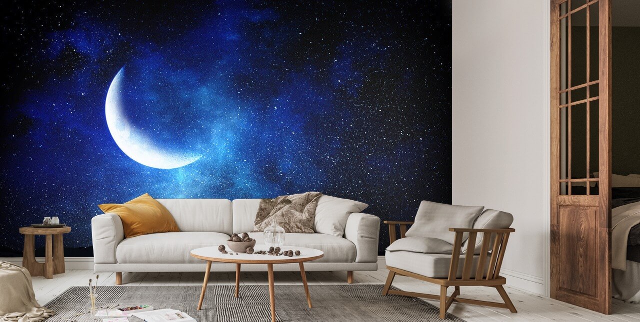 Moon Galaxy-behang sterren bezaaid Wallsauce NL